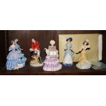 A set of seven Wedgwood limited edition bisque china figures commissioned by Spink, "Skating on