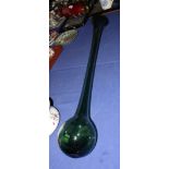 A hand blown green yard of ale glass