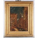 James Holland OWS: watercolours, view of Verona, label verso, signed, 13" x 9", in deep gilt frame