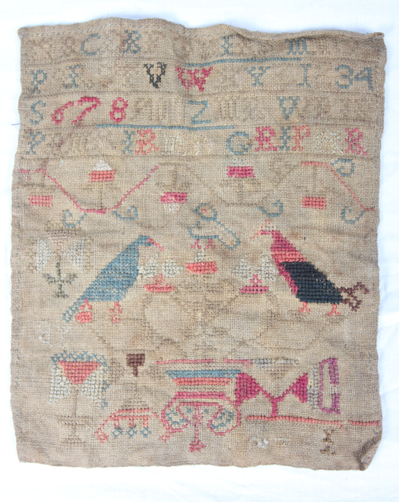 An unframed alphabet sampler by Jane Todd Washington School dated 1834, 11" x 6", and a similar - Image 3 of 3