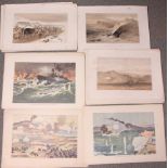 A number of unframed coloured prints relating to the Russo-Japanese war