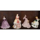 A Royal Worcester figure, "Juliet", and three similar figures by Royal Albert, Wedgwood and