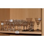 Three part sets of drinking glasses and other items of glass ware