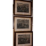 H Alken: a set of four 19th Century colour prints, "First Steeplechase", in Hogarth frames