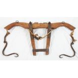 A 19th Century wood and iron mounted cattle yoke