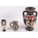 A collection of replica classical vases, various