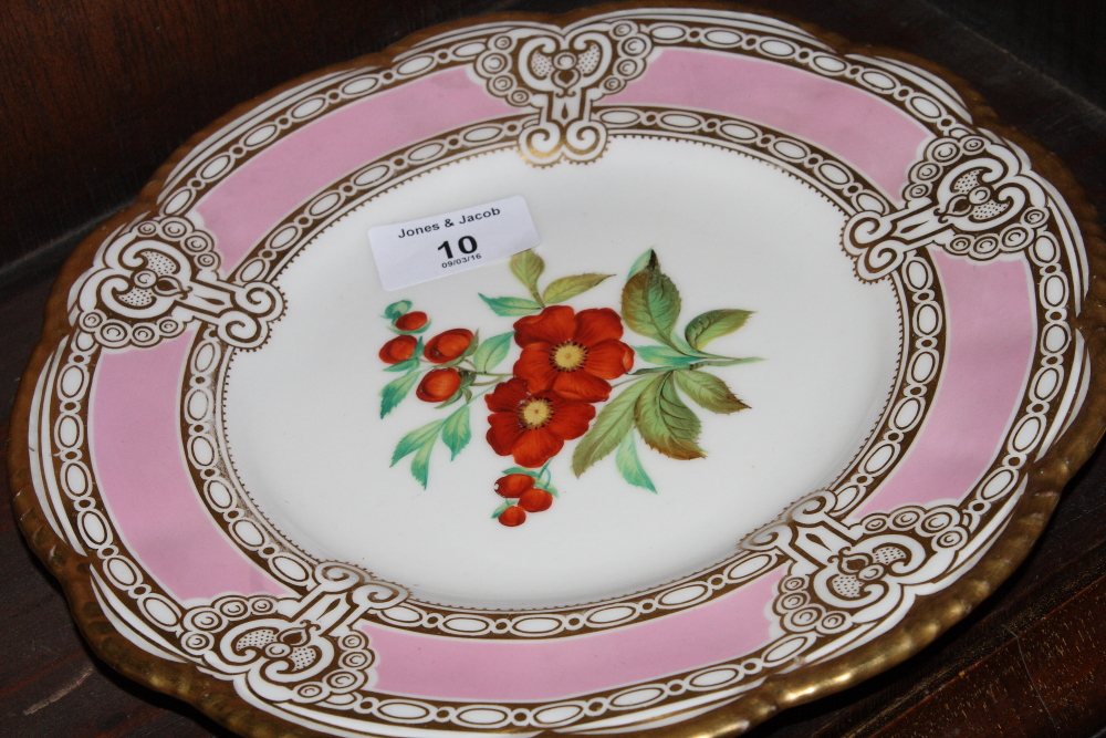 A 19th Century Granger & Co bone china part dessert service with floral and gilt decoration (6+1) - Image 8 of 8