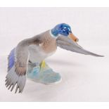 A Rosenthal ceramic model of a duck taking to the air