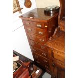 A Victorian walnut chest, fitted seven graduated drawers, 19" wide