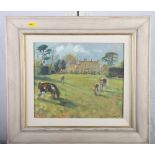 L Dingley: oil on board, "Great Hampden House", 9 1/2" x 11 1/2", in deep frame