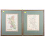 Five 19th Century coloured maps, Buckinghamshire, and two after Speed & Saxton, in strip frames