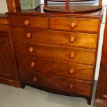 A 19th Century mahogany chest of two short and four long drawers, on cut away bracket supports,