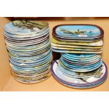 A collection of Doulton, Davenport, Worcester and other RAF WWII plates, forty-eight approx
