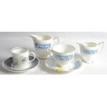 A Coalport "Revelry" pattern part tea service, thirty-four pieces approx, and six Susie Cooper "Glen