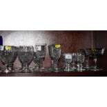 A set of eight Waterford "Colleen" sherries, eight matching liqueurs, five "Lismore" sherries and