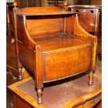 A 19th Century mahogany two-tier bedside table, converted from a commode, 23" wide