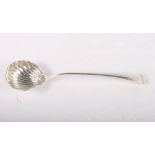 A Georgian silver punch ladle with shell-shaped bowl, Thomas Chawner, London 1773, 5.8oz troy