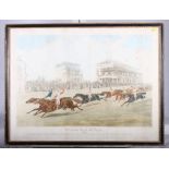 Hunt after Herring: a 19th Century coloured print, Doncaster St Leger 1839 (the dead heat between