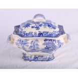A Mason's blue and white Willow pattern soup tureen and cover