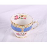 A Grosvenor floral decorated china tea set for twelve with powder blue panels