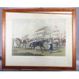 Hunt after Herring: a 19th Century coloured print, "Grandstands Ascot - Gold Cup Day 1839", 29" x