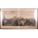 William Powell Frith: a 19th Century coloured print, "Derby Day", 24" x 48", and a coloured print,
