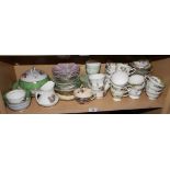 A Paragon green "Rockingham" part tea set and other tea wares