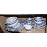 A Bristol "Summertime" pattern dinner service including tureens, sauce boats and meat plates