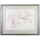 Gordon King: a limited edition coloured print, studies of Marilyn Monroe