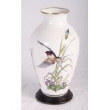 A Franklin porcelain "Meadowlands Birds" limited edition vase, 12" high