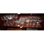 Two 19th Century deceptive glasses and assorted part sets of drinking glasses