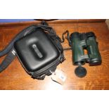 A pair of Hawke waterproof 8 x 42 binoculars in case