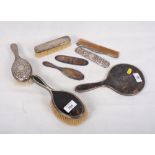A number of silver mounted dressing table brushes, etc