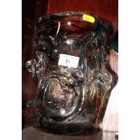A Whitefriars streaky glass vase, 10" high