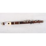 A 19th Century rosewood and ivory piccolo, 12" long