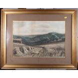 After Sherrin: a pair of coloured mezzotints, landscapes, in gilt frames, and two other pictures,