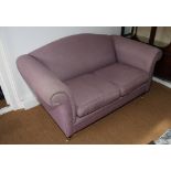 A Laura Ashley "Gloucester" settee, upholstered in a lilac fabric, 66" wide