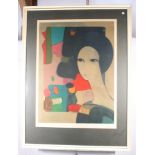 Andre Minaux: a limited edition proof lithograph, head of a lady, 31/150, 29" x 22"