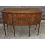 A Georgian design mahogany bowfront sideboard, fitted two central drawers and two cupboards, 48"