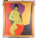 A set of six Modernist oils on boards, nude studies, mainly unframed