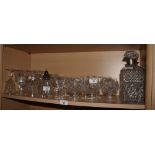 A suite of Edinburgh Crystal drinking glasses comprising six wines, seven ports and five sherries