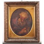 An 18th Century Italian School: oil on canvas, portrait of a bearded man, in oval gilt mount and