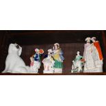 A 19th Century Staffordshire figure, "The Prodigal's Return", 14" high, a smaller figure of a