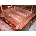 A late 19th Century mahogany three-tier open wall shelf with Gothic piercings, 24" wide