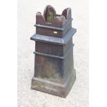 A square glazed stoneware chimney pot, 39" high