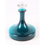 A "Whitefriars" style glass ships decanter with clear stopper