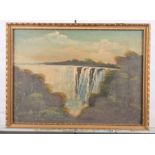 An early 20th Century oil on canvas, view of Niagara Falls, 11" x 15", in gilt frame