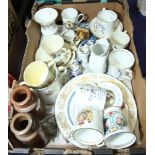 A collection of modern Royal commemorative mugs and Delft souvenir ware, etc