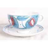 An Alan Caiger-Smith Aldermaston Pottery breakfast cup and saucer