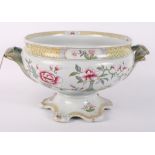 A 19th Century Ironstone floral decorated two-handled tureen, 9 1/2" dia